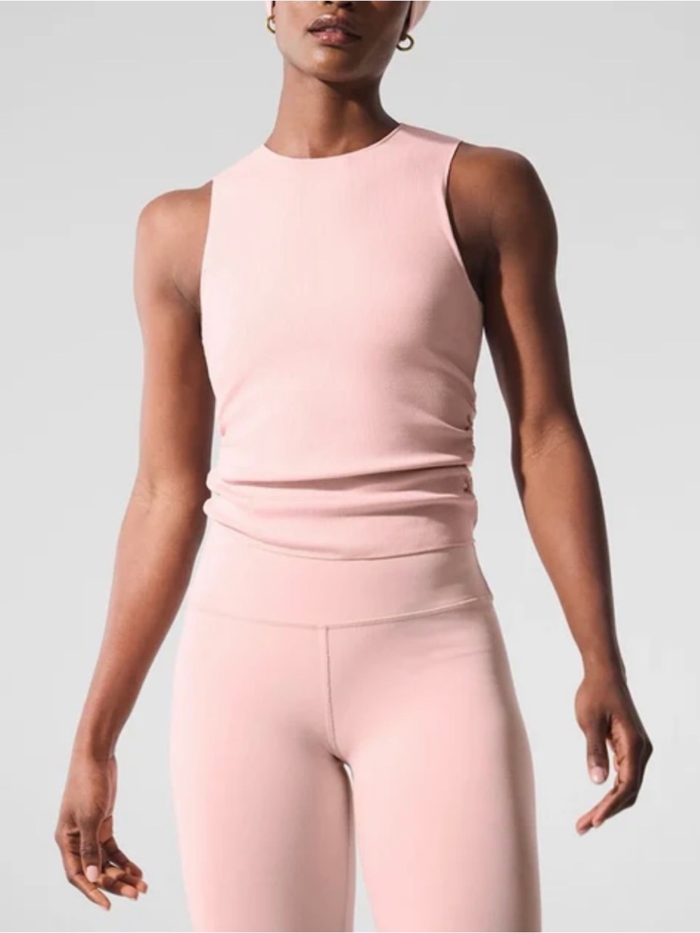 Alo Ribbed En Pointe Tank – Pink Quartz